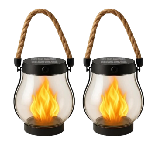 2x Solar Flames™ – Solar Lantern Outdoor Lights