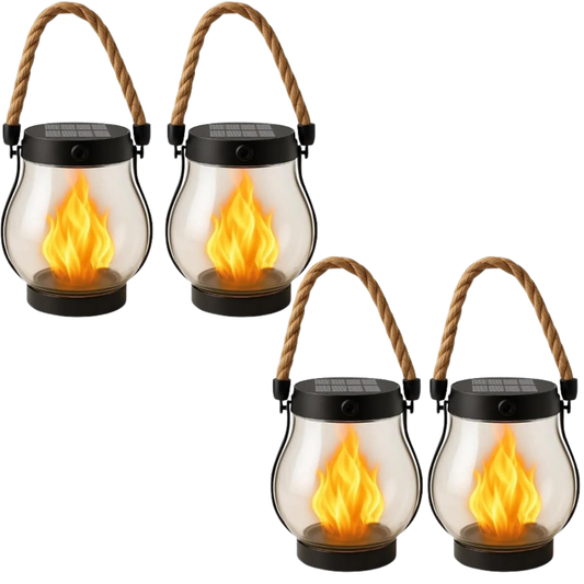 4x Solar Flames™ – Solar Lantern Outdoor Lights